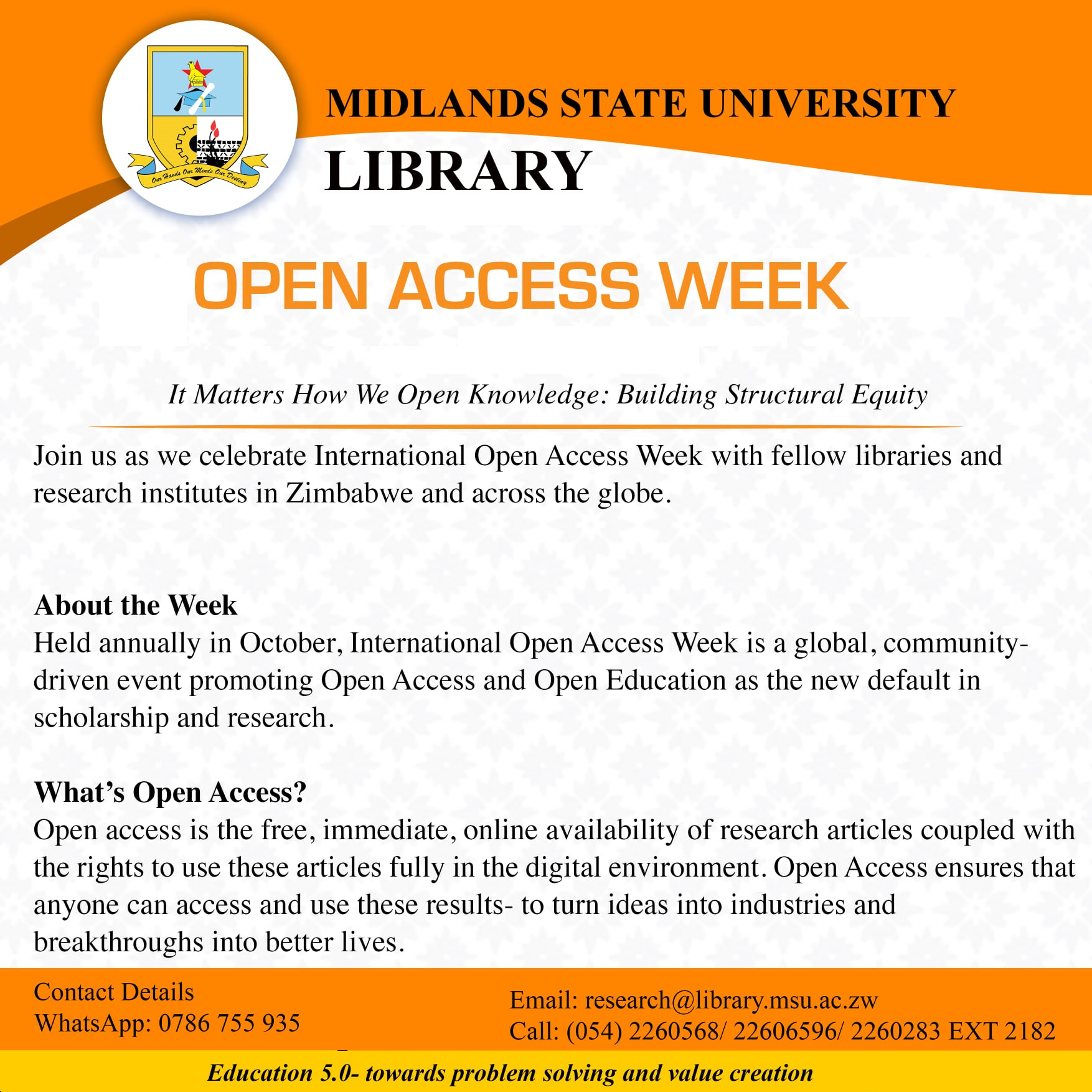 2024 Open Access Week - Midlands State University Libraries